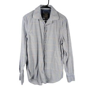 Jos A. Bank Reserve Medium Plaid Button Down Shirt Tailored Fit Cashmere Silk